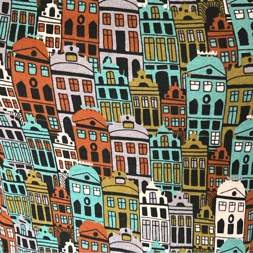 Effies Heart Fit Flare Dress with Pockets House Urban City Print Medium - Picture 6 of 10